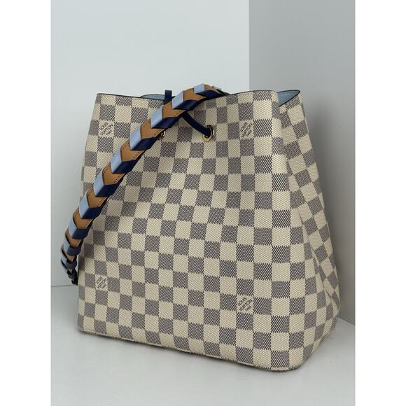 Louis Vuitton Damier Azur Néonoé MM with Braided Strap - Picture 1 of 16